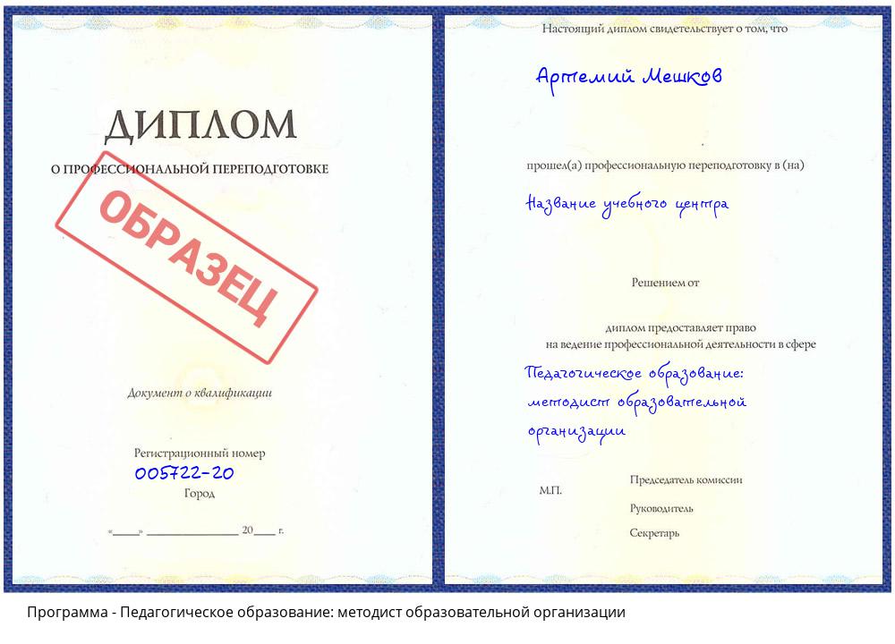 Педагогическое образование: методист образовательной организации Ейск